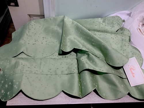 940 $ Pratesi Italien (2) Standard Kissenbezüge Pois Jacquard 100 % Baumwolle grün italienisch - Bild 1 von 17