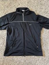 Women  s Vintage 90s Large Nike Track Jacket Black Athletic Wear Gym Running