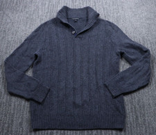 Wool Blend Mock Neck Sweater Heavyweight Classic Gray Men's Medium