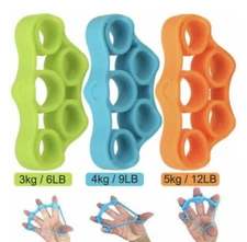 3Color/Level Finger Hand Exerciser Strengthener Wrist Forearm Grip Trainer Bands