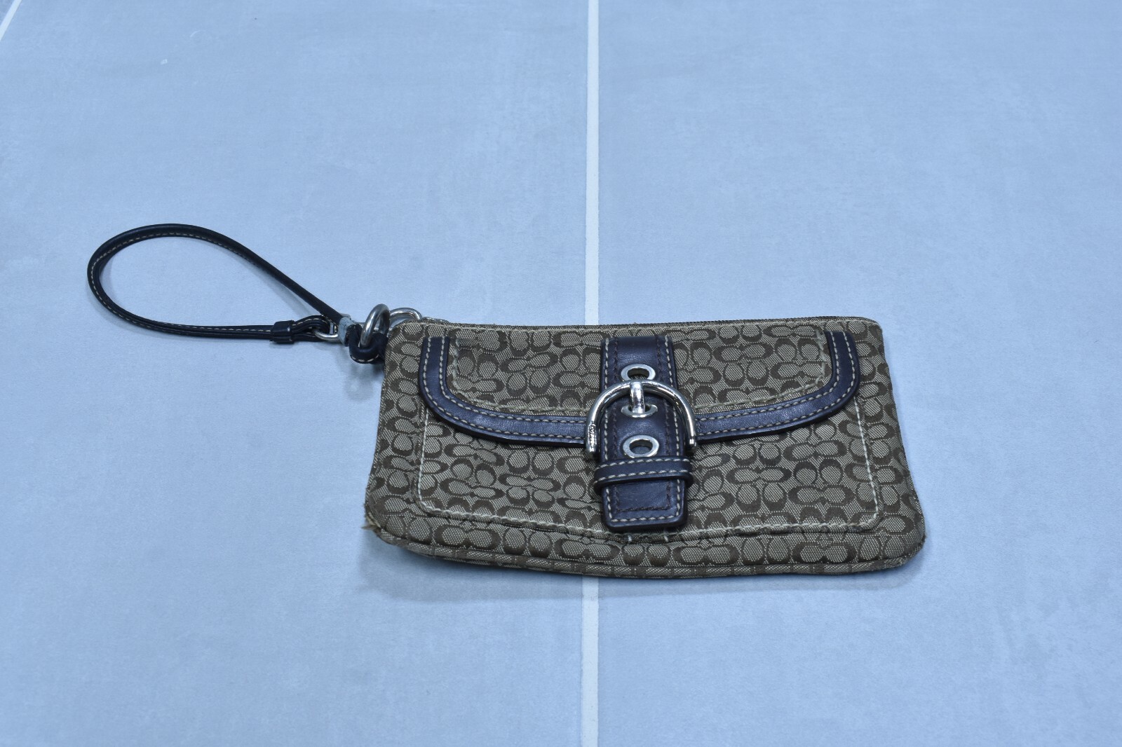 Coach Women Clutch Wallet Brown Leather and Monogram … Gem