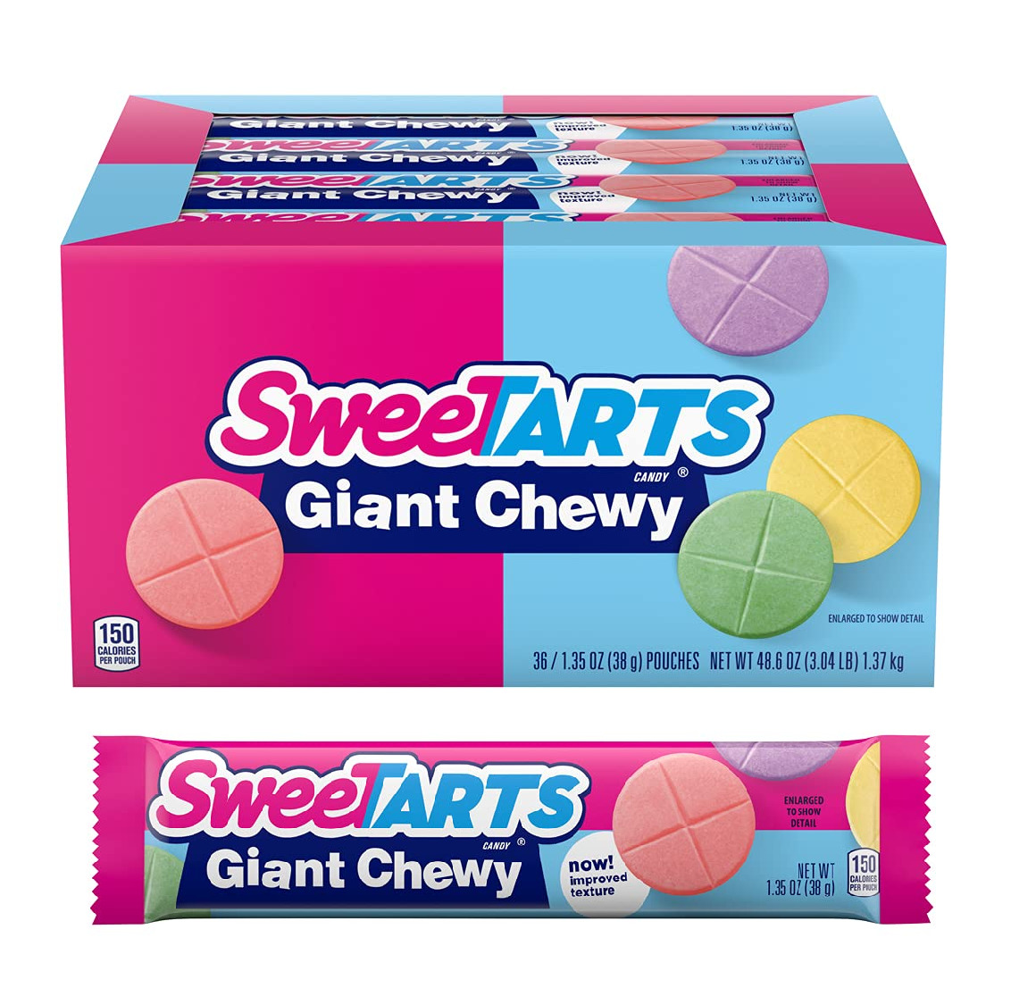 Sweetarts Giant Chewy Candy 1.35 Ounce Packets (36 Count)