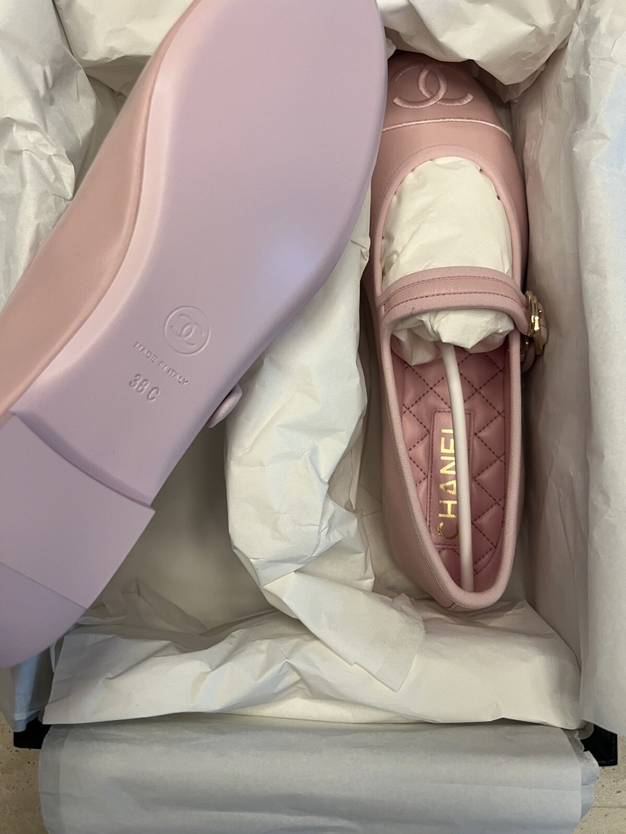 Chanel Mary Jane Rose Ballet Flats 36.5/36.5C | eBay