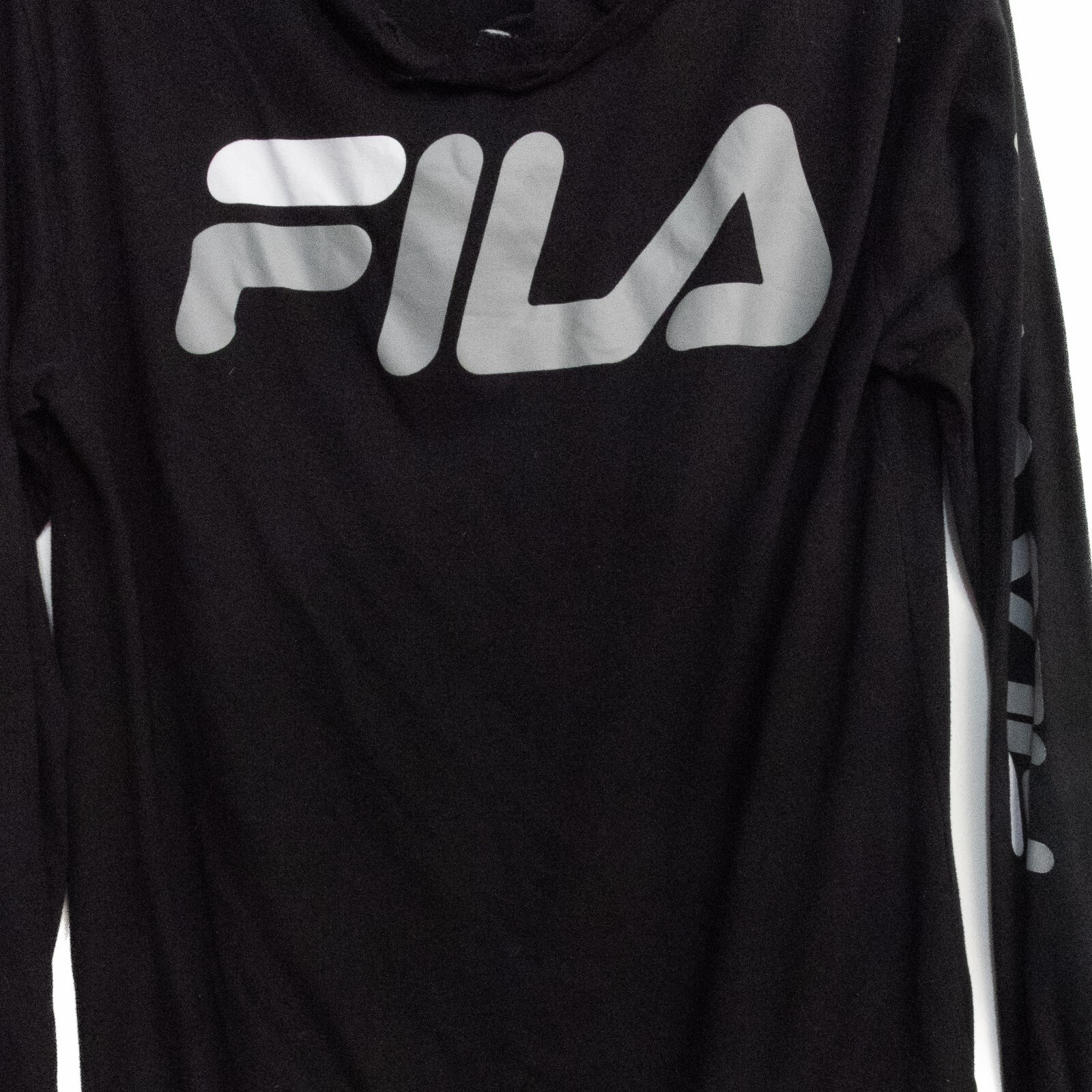 Fila Felpa Uomo Nera con Cappuccio Stampa Grafica Pullover Manica Lunga Activewear Cotone M