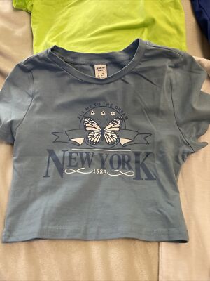 Lot of 4 Shein Tee Shirts Girls 10-11; Blue, Green, White | eBay