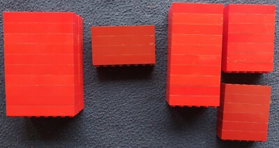 LEGO 57x Basisstein 2x6/2x8 rot (red/dark red) Basic Brick 3001