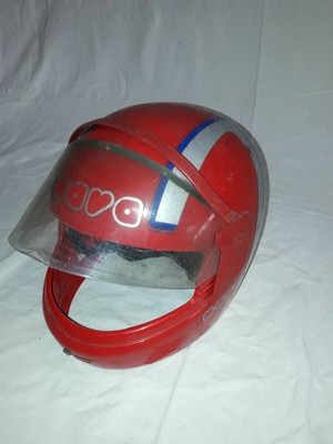 casco Nava vintage colore rosso con particolari blu e grigi sciupato | eBay