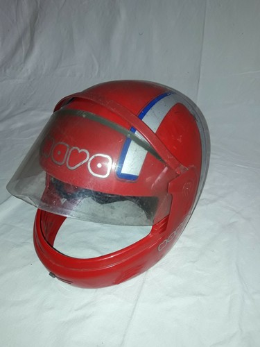 casco Nava vintage colore rosso con particolari blu e grigi sciupato | eBay