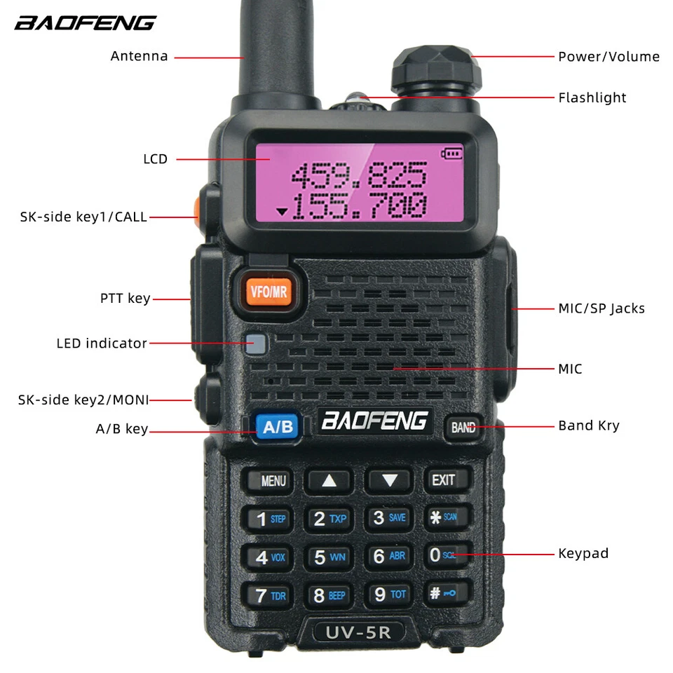 10PC BAOFENG UV-5R VHF/UHF Dual Band Two Way Ham Radio Walkie Talkie Transceiver - Image 3 of 4