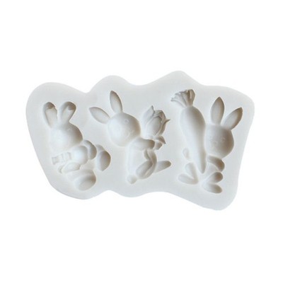 3D Rabbit Shape Cake Mould Easter Fondant Soft Non Mold Cake Decoration