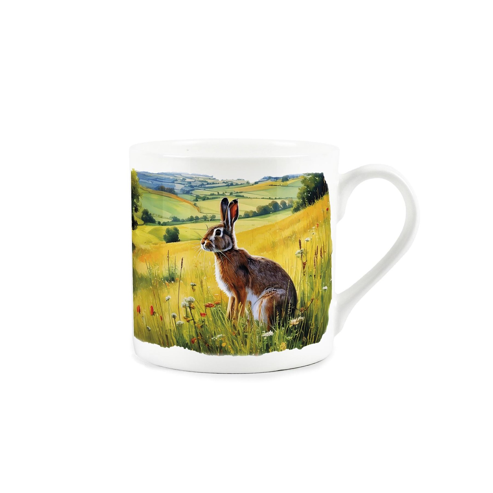 Rabbits & Hare Bone China Mug - Countryside Wildlife & Animals Farmhouse Gifts