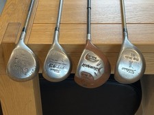 Selection Of 4 x Titleist + TaylorMade Vintage Drivers + 3 Wood Golf Clubs