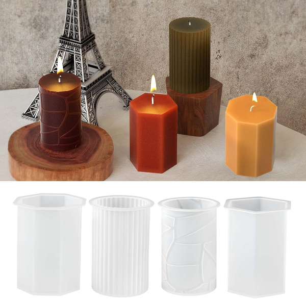 Silikonformen Kerzen GießFormen Set Geometrie Stumpen Diy Kerzenformen Silikon G-image