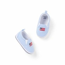 Janie and Jack "Ocean Air" Baby Embroidered Flag Slip-On Sneaker NWOT