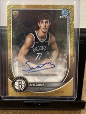 2025 Bowman Chrome - Rookie Autographs Ben Saraf Gold Shimmer Refractor /50