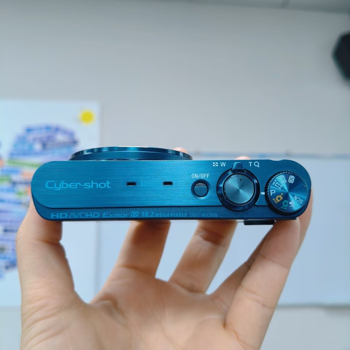 Bule - SONY Cyber-shot DSC-WX300 18.2MP 20x Zoom Compact Digital