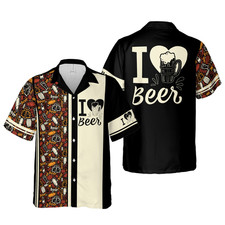Drink Beer Hawaiian Shirt Tropical Pool Party Shirt Tiki Bar Shirt Gift for Dad