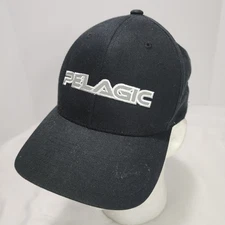 PELAGIC Delta ICON Flex-Fit Black Embroidered-Logo Fishing Hat Size S/M - NWOT