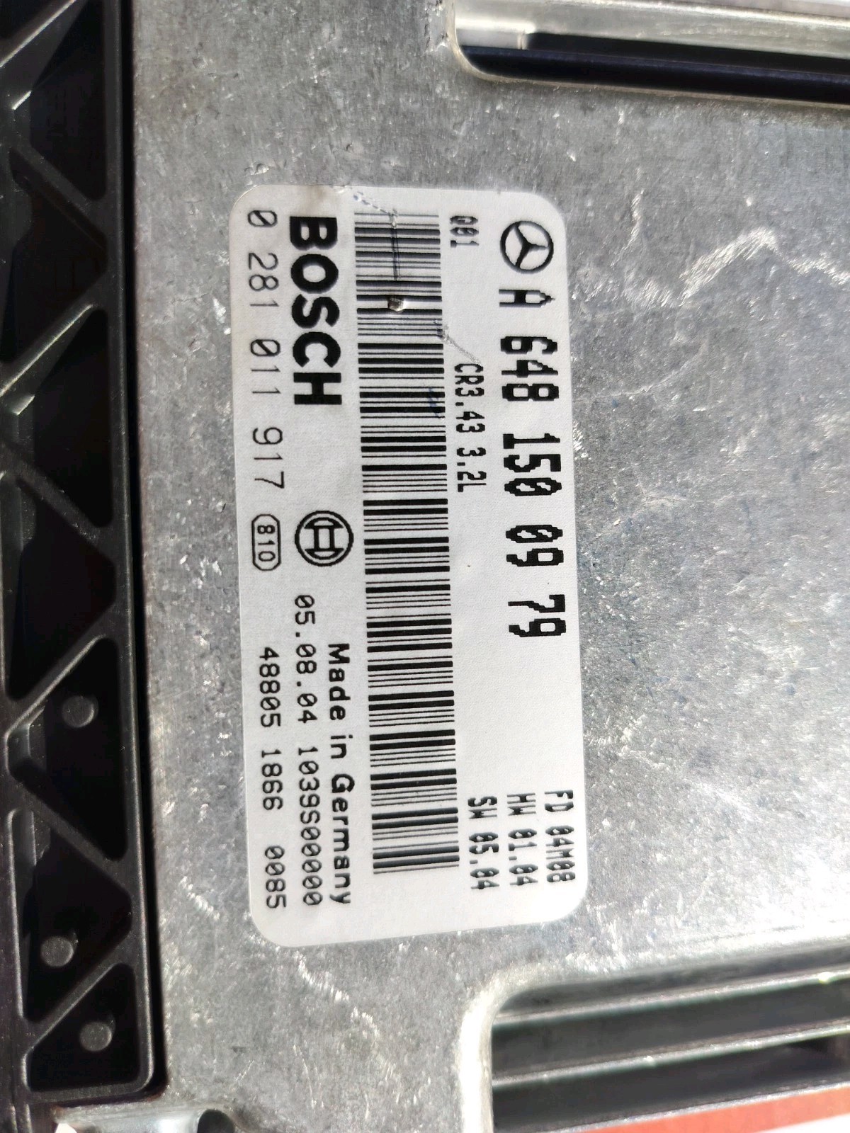 MERCEDES 2005-2006 E320 DIESEL 648 150 09 79 ENGINE COMPUTER MODULE ECU ECM PCM