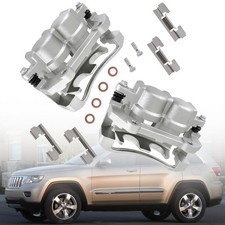 2Pcs Disc Brake Caliper w/Bracket for Grand Cherokee WK 05-10 Commander XK 06-10
