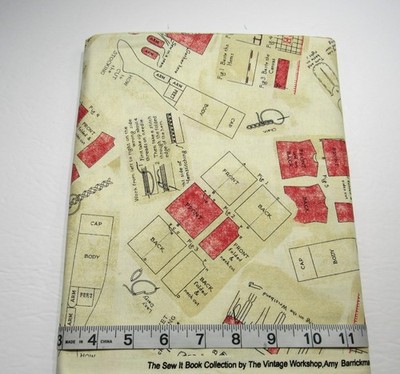 The Sew It Book Vintage Workshop BTY Red Rooster Cotton Quilt Sew Craft Fabric