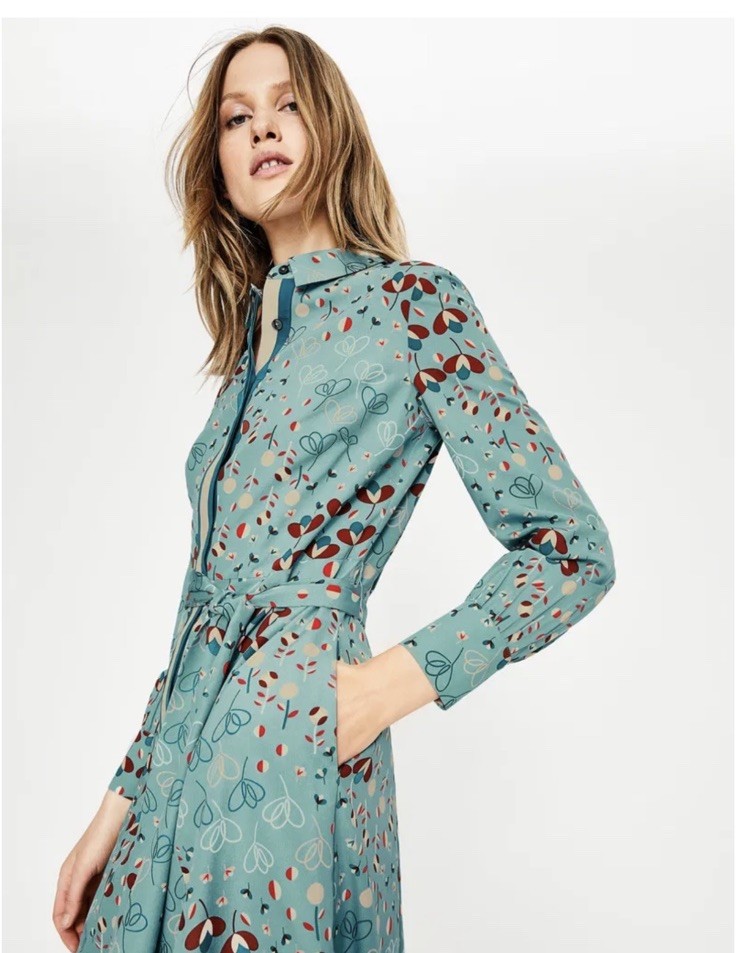 boden pippa shirt dress Boden Pippa Shirt Dress Midi Below Knee Long Sleeve US 4P