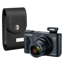 Canon PowerShot SX740 HS Digital Camera - Black with Leather Camera Case
