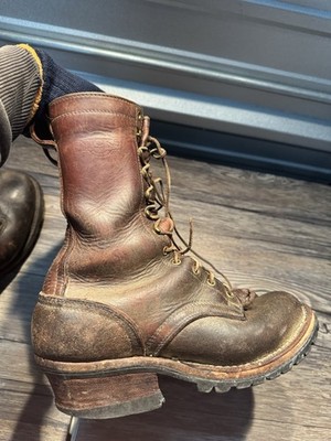 Nicks Wildland Firefighter Smokejumper Logger Boots Mens Size 8 F FSS Brown