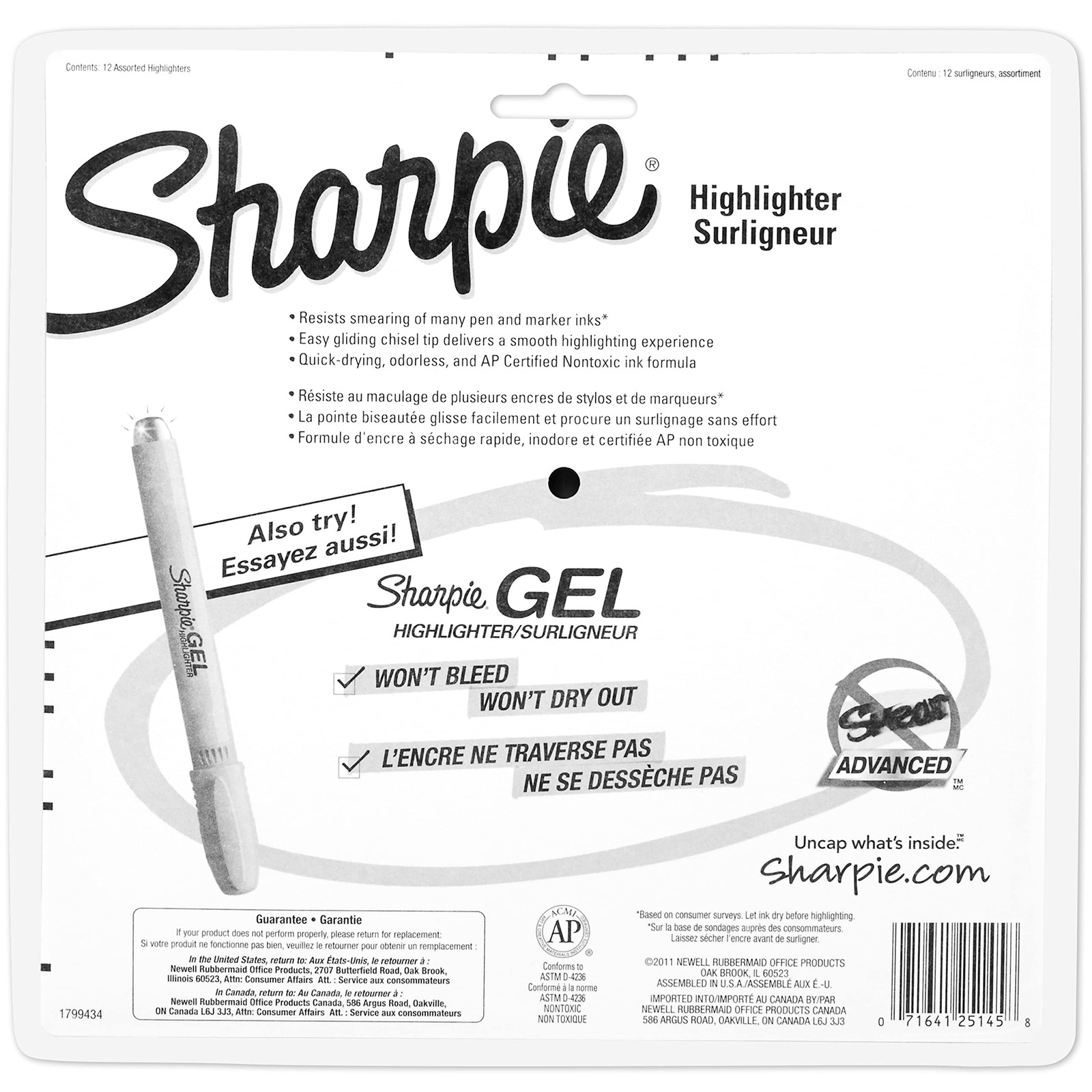 Sharpie 25145 Tank Highlighters, Chisel Tip, Assorted Fluorescent, 12-Count