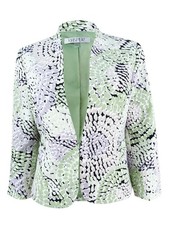 Kasper Women's Mosaic-Print Blazer 4, Celadon/Multi