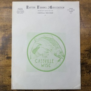 Vintage Better Fishing Association Letterhead Cassville Wisc Graphics