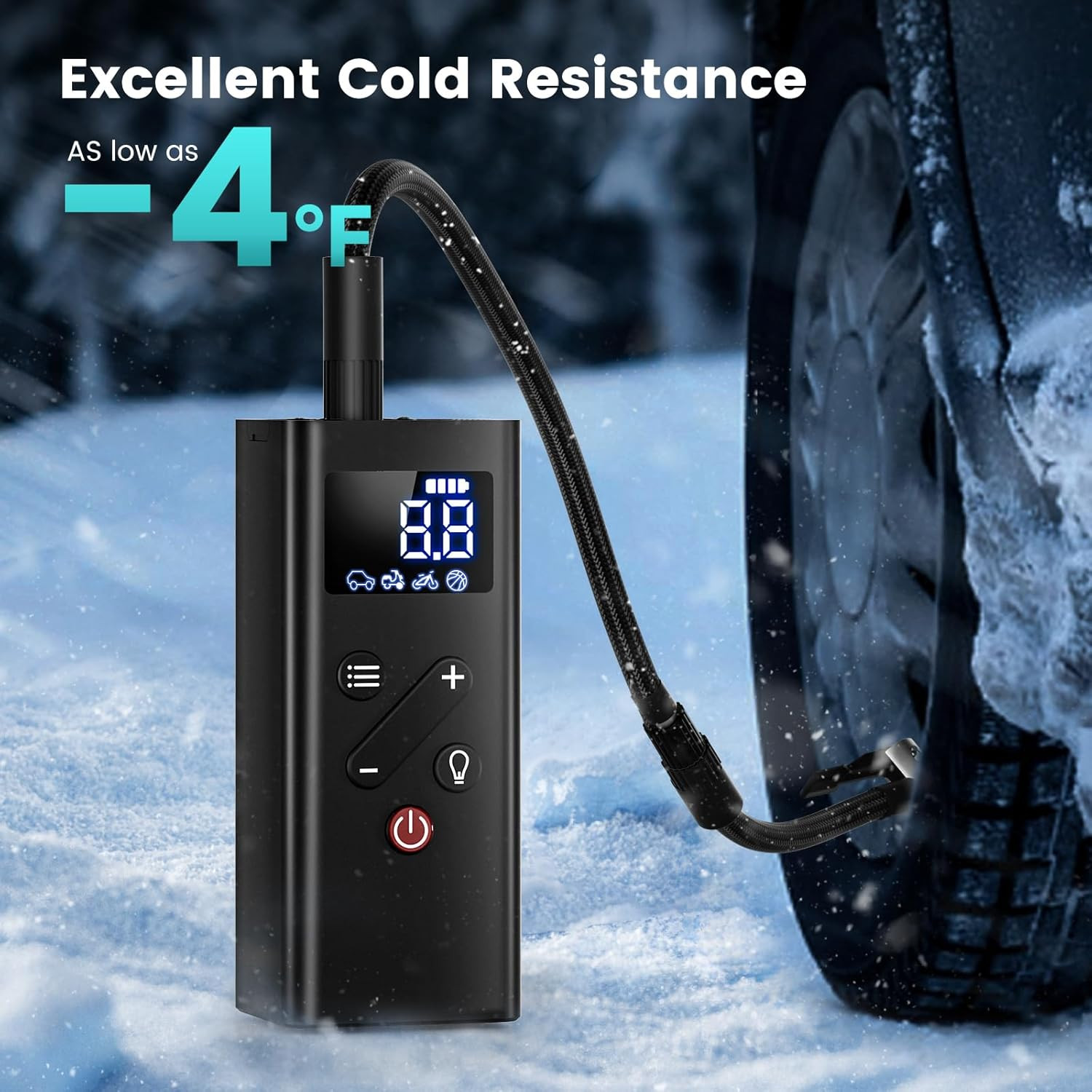 Tire Inflator Portable Air Compressor, 150PSI Cordless Air Pump for Car Tires, 4