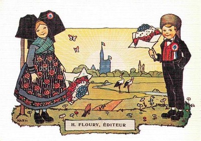 Hansi Waltz J J Artist Card Alsace Alsace Heureuse H.Floury Editor