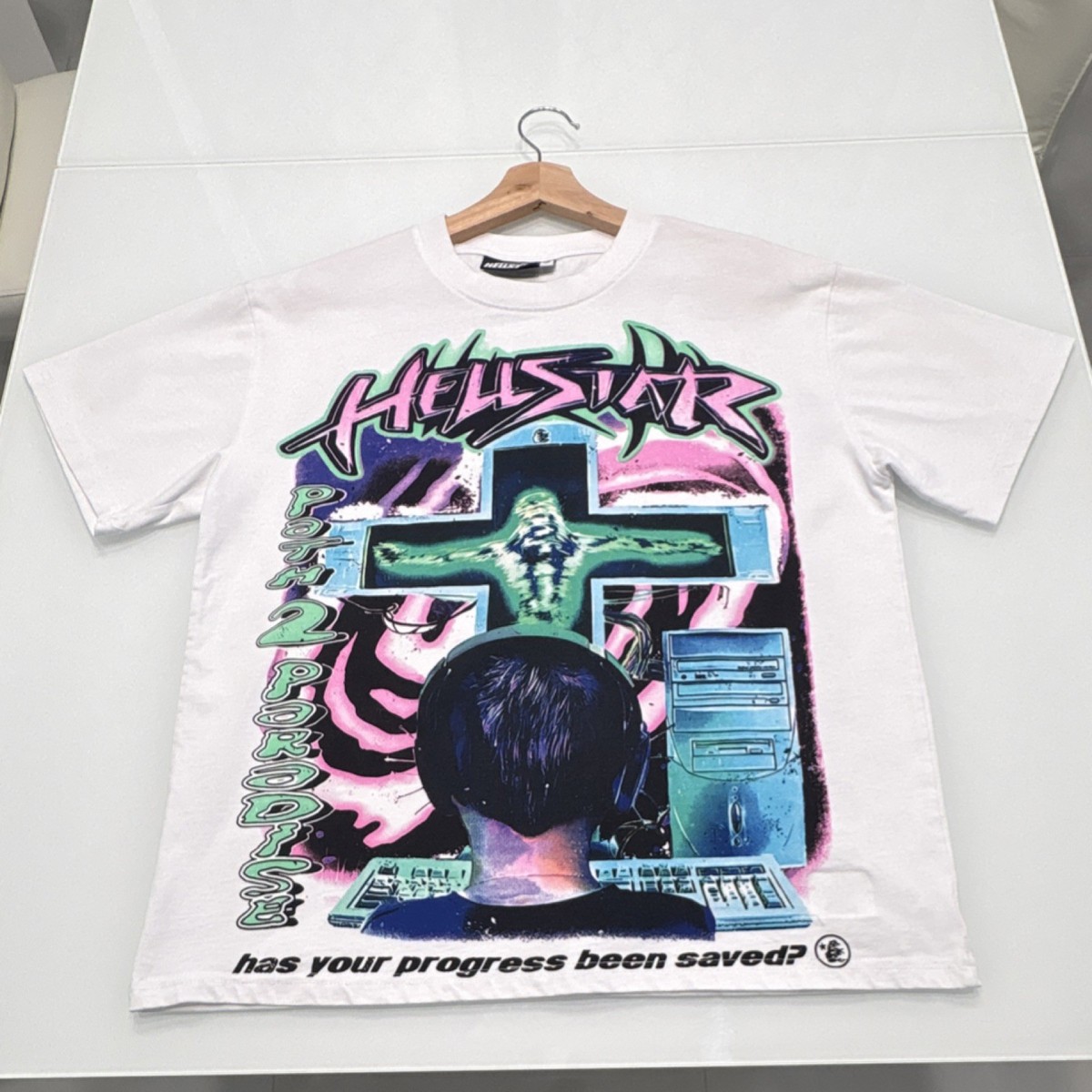 Hellstar Path 2 Paradise Graphic Logo T-Shirt White Men's Regular