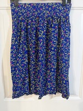 Vintage Floral Rose Midi Skirt Size 10 Romantic Vine Purple Tulips