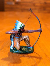 Vintage German Indian Figure 1940s 1950s Elastolin Style Toy