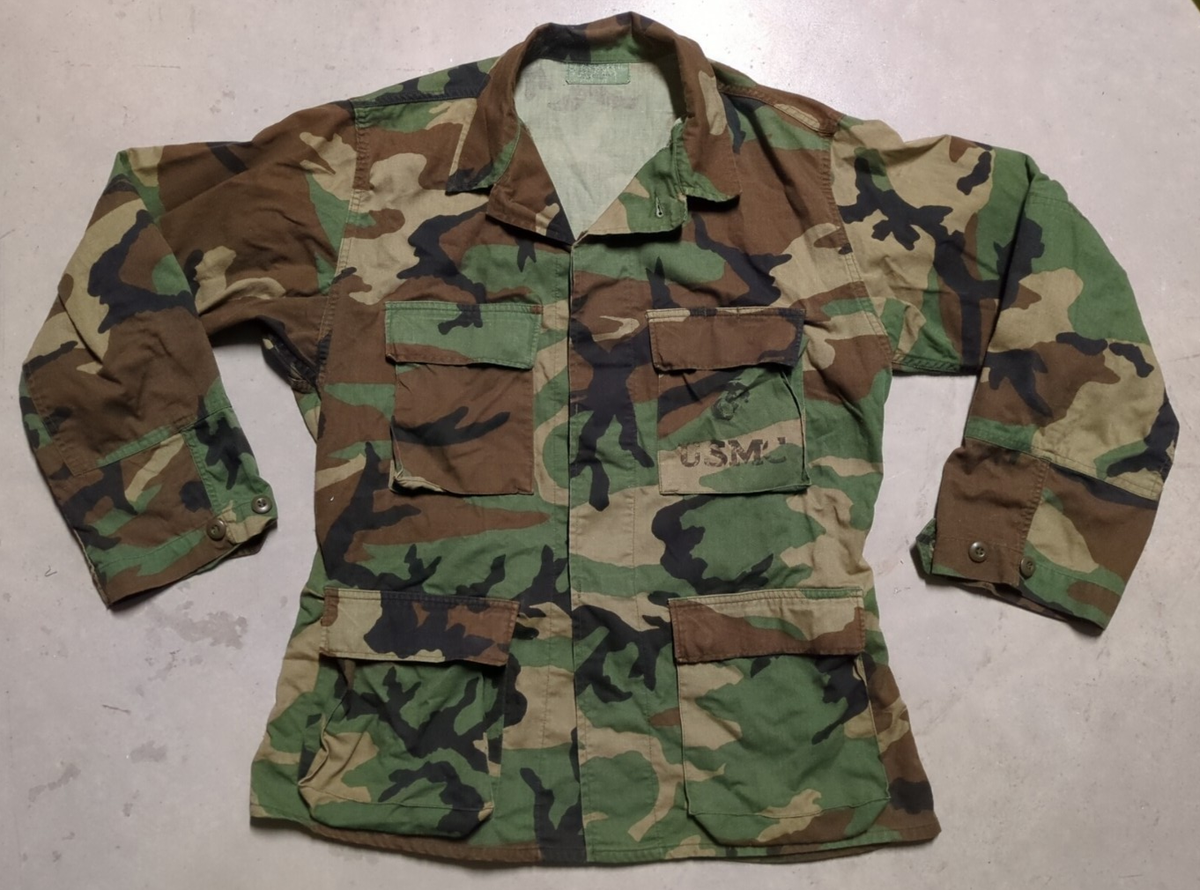 US Military USMC Woodland Camo Temperate BDU Combat Coat/Shirt