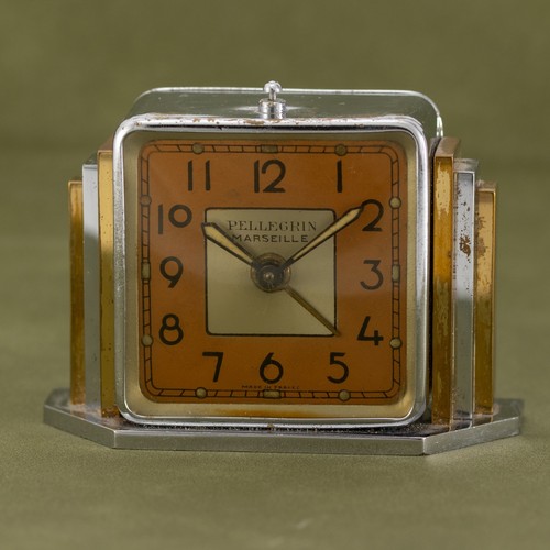 Art-Deco Tischuhr / Wecker von Pellegrin Juwelier aus Maseille | ca. 1935