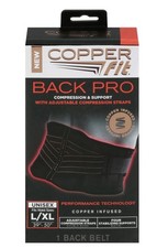 Copper Fit Back Pro Compression  Support With Adjustable Straps  Black  L/XL