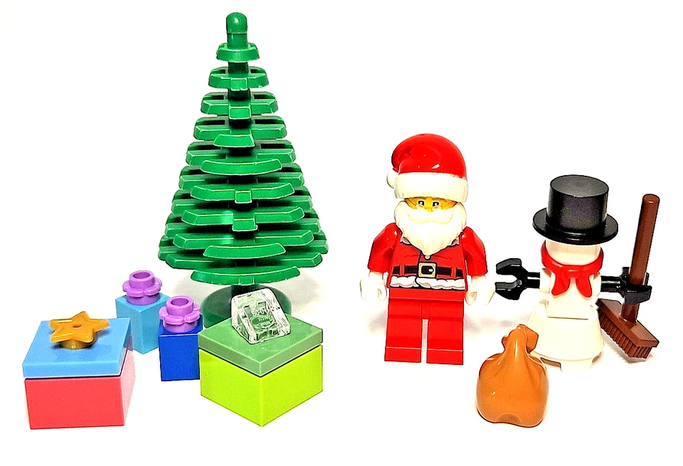Lego Christmas Minifigure Lot Santa Claus Tree Presents Festive Holiday Snowman - Image 4 of 4