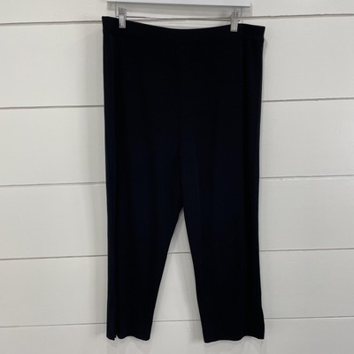 Misook Pants Womens XL Black Pull On Straight Leg Knit Stretch Classic Career