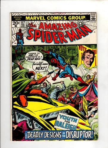 THE AMAZING SPIDER-MAN #117 1973 MARVEL FN 6.0 "YOUTH FOR RALEIGH!"