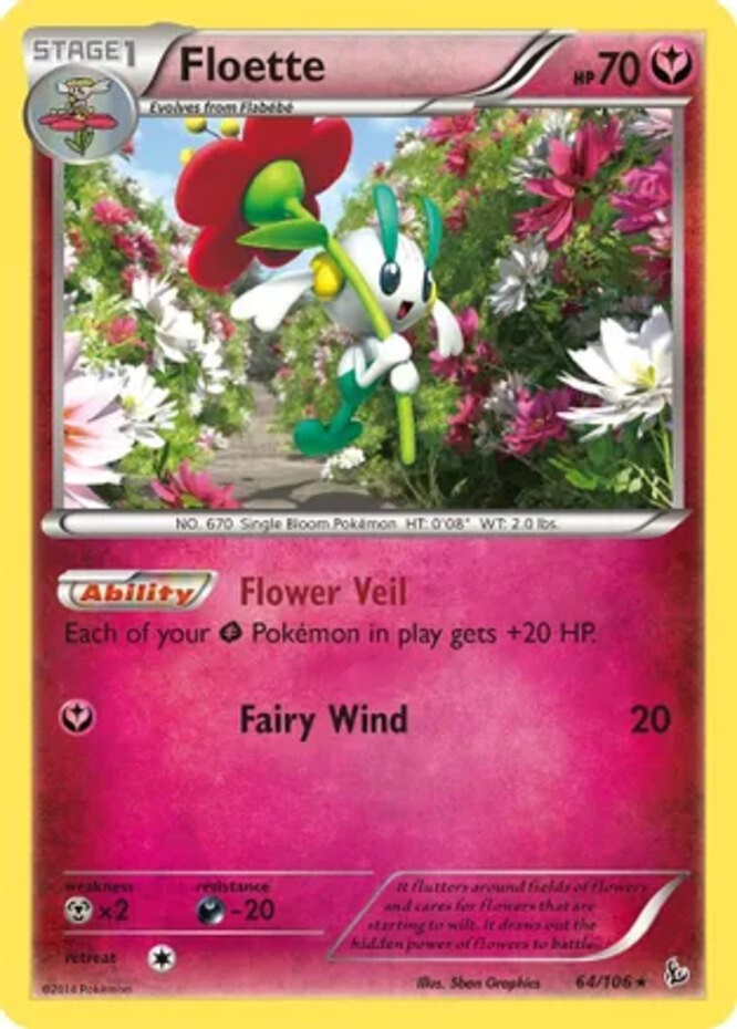 Floette - 64/106 - Rare (Mp) XY FlashFire - Fairy Pokémon