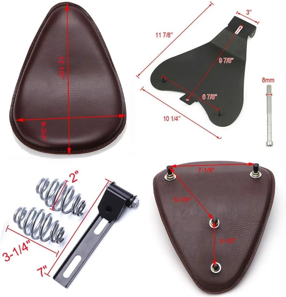 Para Yamaha Virago XV250 XV535 XV750 XV1000 Bobber Moto 3" Resorte Solo Asiento Foto 3 de 4