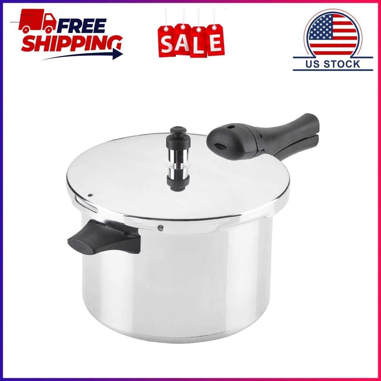 6 Quart Aluminum Stovetop Pressure Cooker, Induction Compati