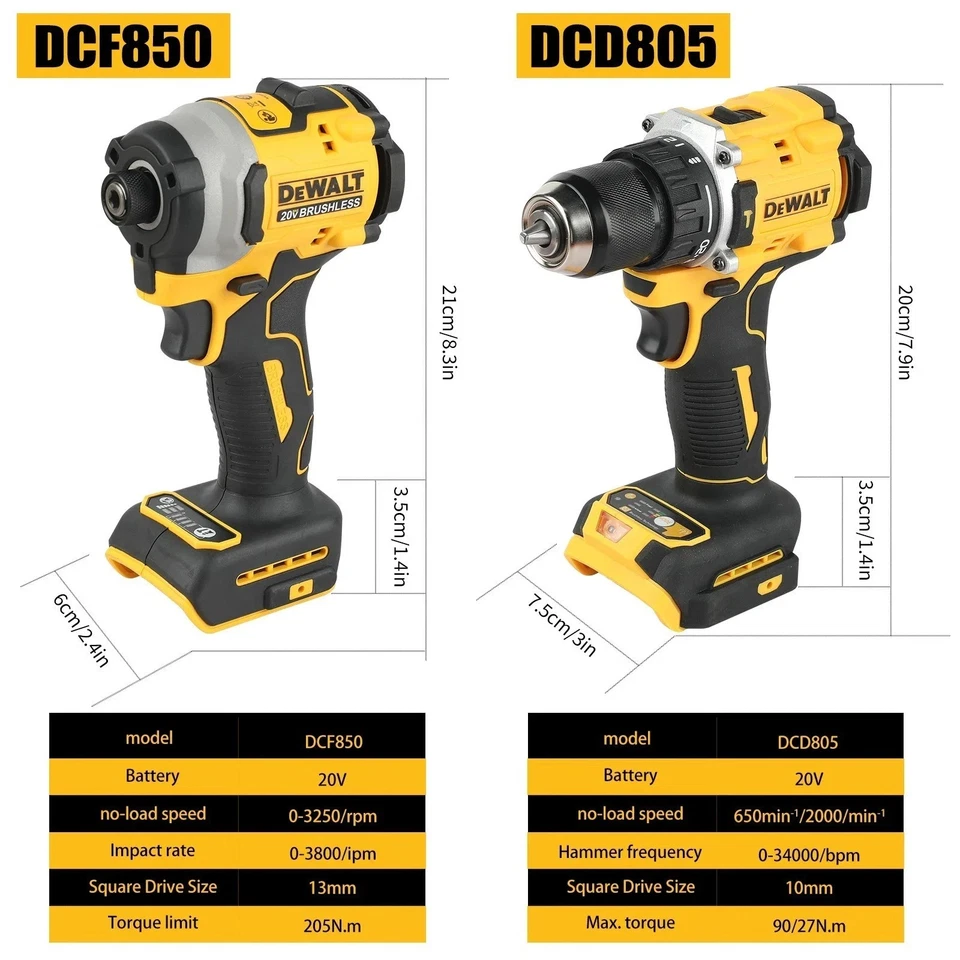 DeWalt DCF805 & DCD850 20V Max Lithium Brushless Combo Kit - Cordless Screwdrive - Image 4 of 4