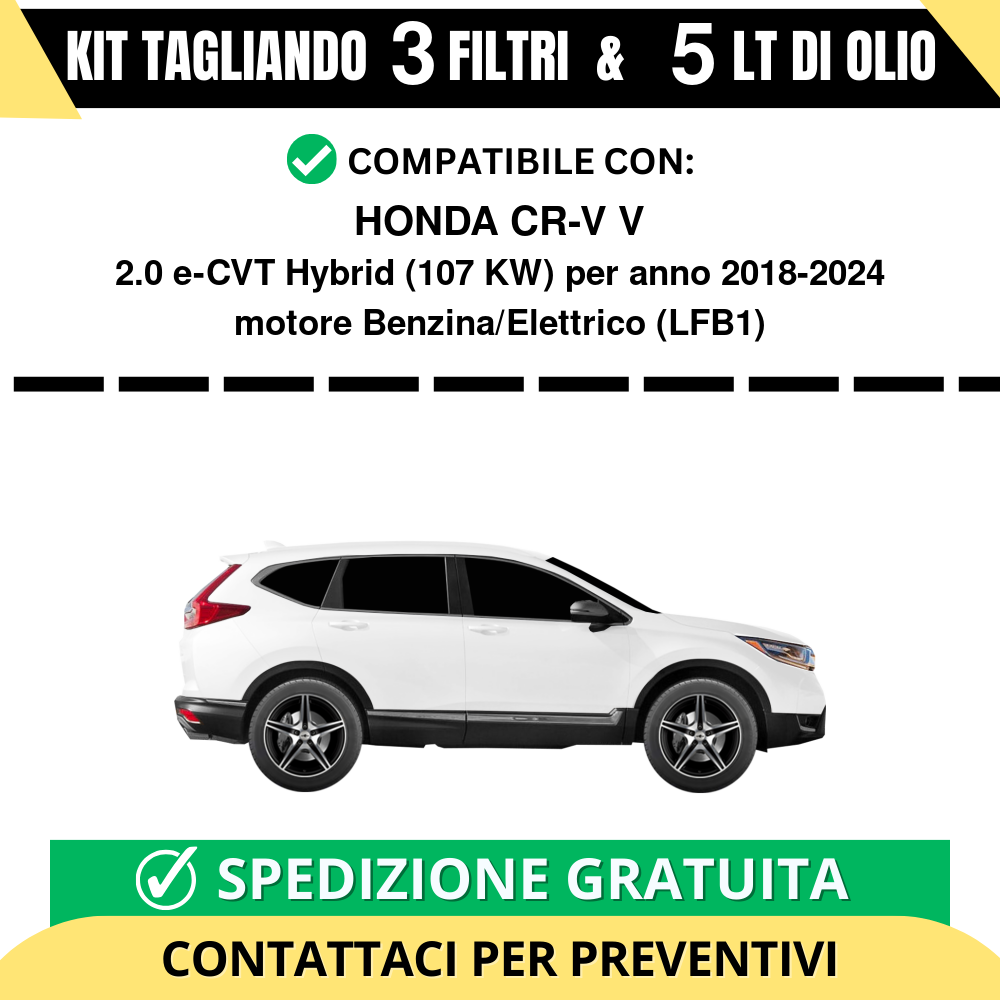 Tagliando per HONDA CR-V V e-CVT Hybrid 107 kw Benzina