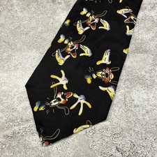 Mickey Unlimited Polyester Tie Mens One Size Black Geometric Made In USA Necktie