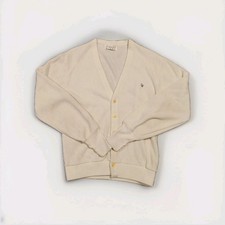 Vintage CHRISTIAN DIOR Monsieur Ivory Cardigan Sweater Mens Medium