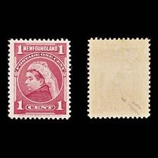 8260: Newfoundland SG84 1c Carmine rose 1897 Sc#79 Mi59 Mint MVLH C£9